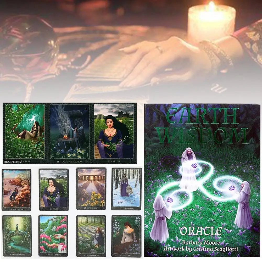 Earth Wisdom Oracle Cards Full English 32 Cards Deck Tarots Mysterious Divination Family Party Board Game Drop Shipping