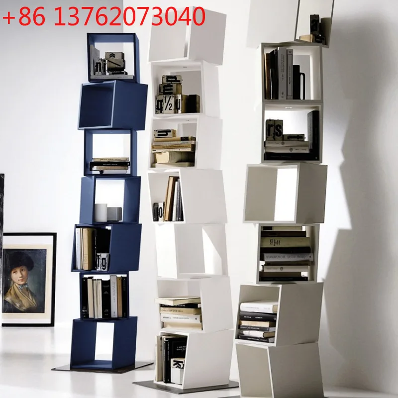 Piano paint bookshelf floor-to-ceiling rotating bookcase modern minimalist shelf