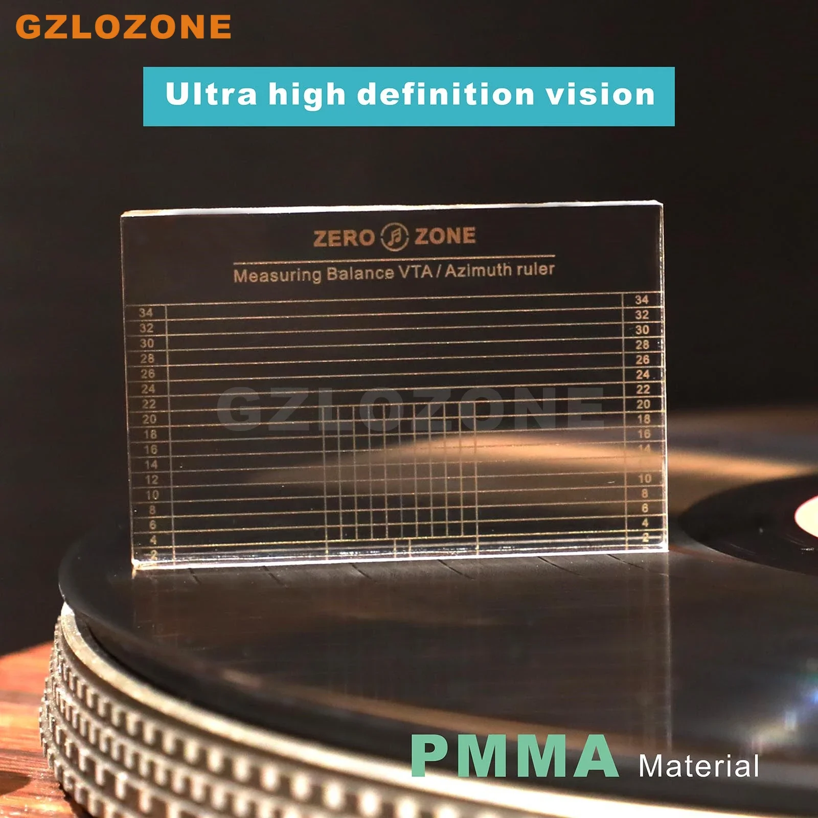 ZEROZONE Cực Cao Cấp LP Vinyl Kỷ Lục Cầu Thủ Đo Phonograph Cánh Tay VTA Cân Bằng/Hộp Mực Góc Phương Vị Thước