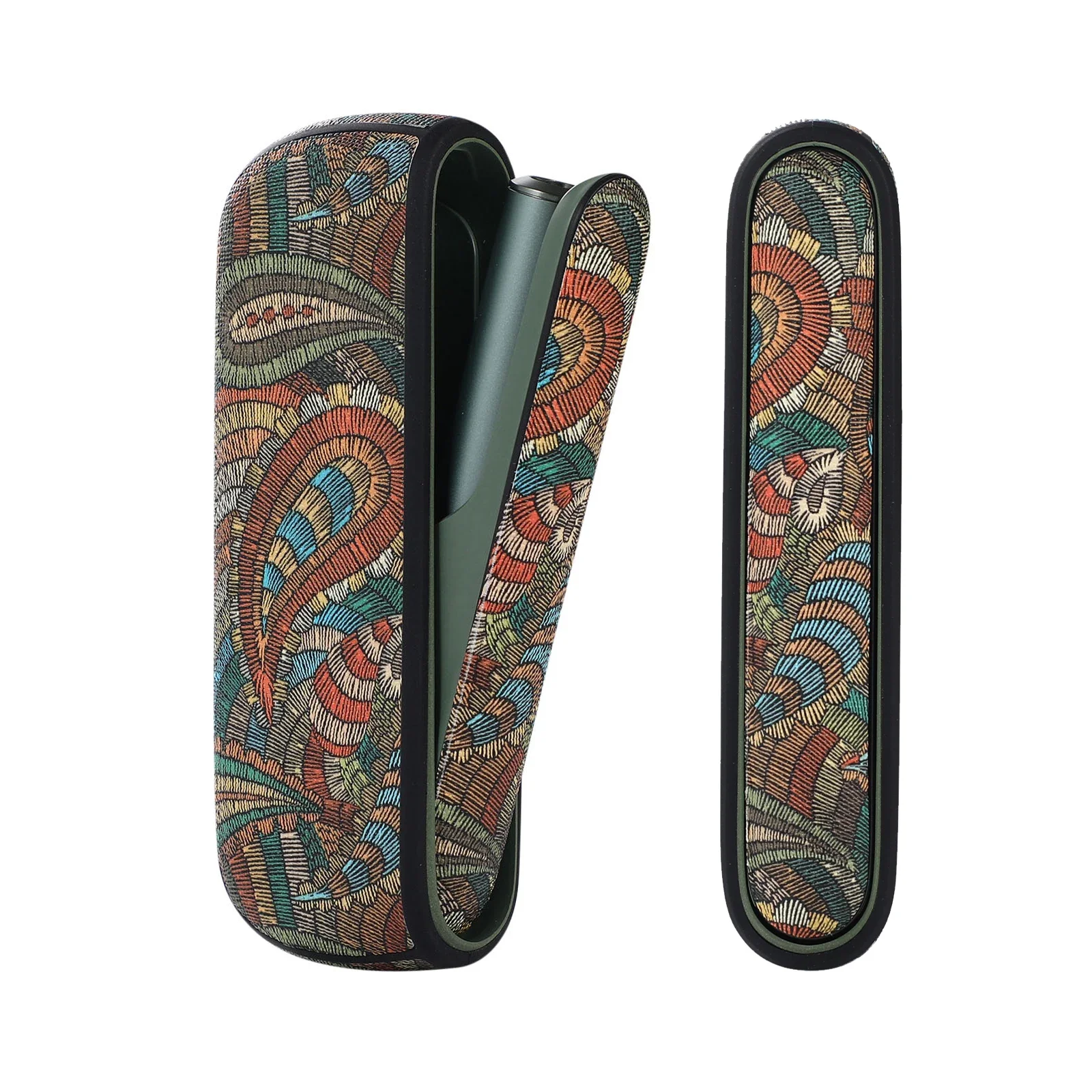 4 Patterns Print PU Leather Case for IQOS Iluma With Side Door Cover Holder Case for IQOS Iluma Protective Shell Accessories