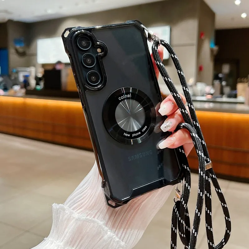 

Strap Wireless Magnetic Case For Magsafe Samsung Galaxy A55 A35 A15 A54 A34 A14 A53 A33 A13 A23 A52 Crossbody Cord Lanyard Cover