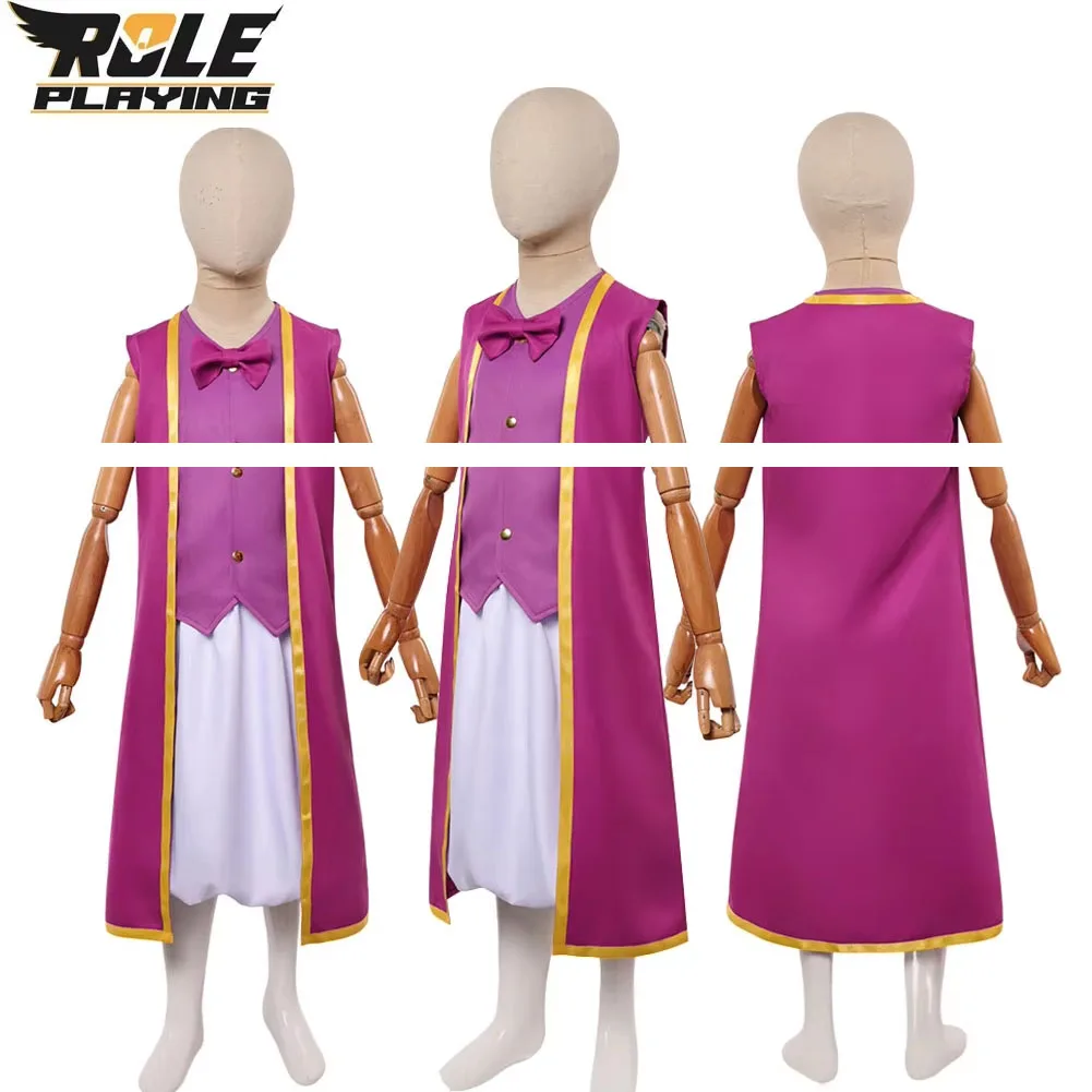 

Bros Cosplay Unisex Purple Top Skirt Coat Costume Cartoon Movie Super Roleplay Clothing for Junior Halloween Carnival Party Suit