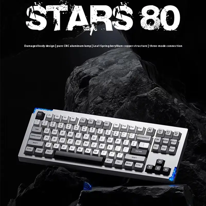 Weikav Stars80 Mechanical Keyboard Kit Tri-mode Aluminum Alloy Wireless Bluetooth RGB Hot-Swap QMK VIA Laptop PC Gaming Keyboard