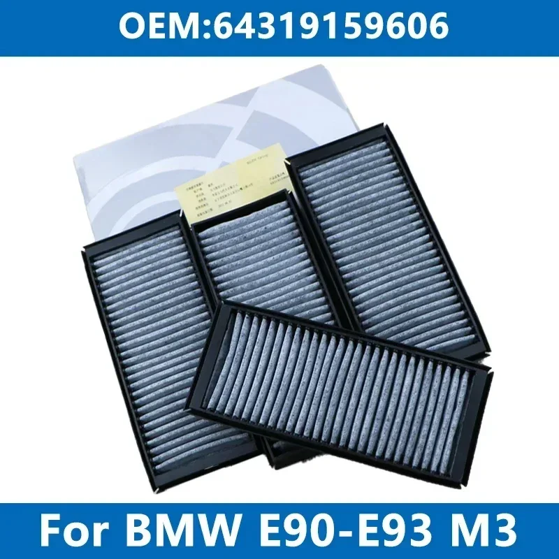 

4Pcs/Set Car Cabin Air Filter Conditioner 64319159606 For BMW E90 E92 E93 M3 CRT GTS 2007-2013