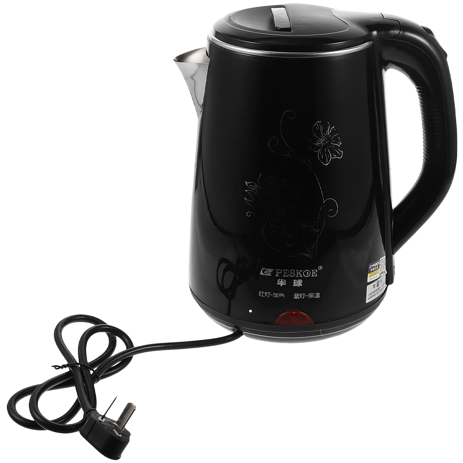 Stainless Steel Electric Kettle Double Wall Tea Kettle 23L Fast and Quite Boiling Auto Shut-off Protection (Black)