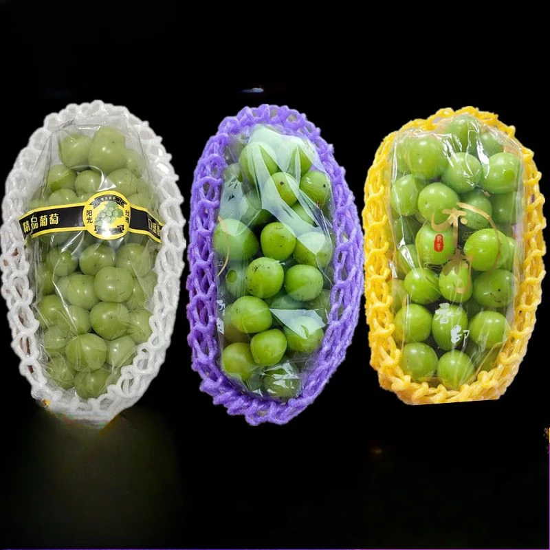 Colorful Thick Grape Net Cover Purple Yellow White Grape Package Mesh Bag Fruit Vegetable Transportation Anti Extrusion Sheath