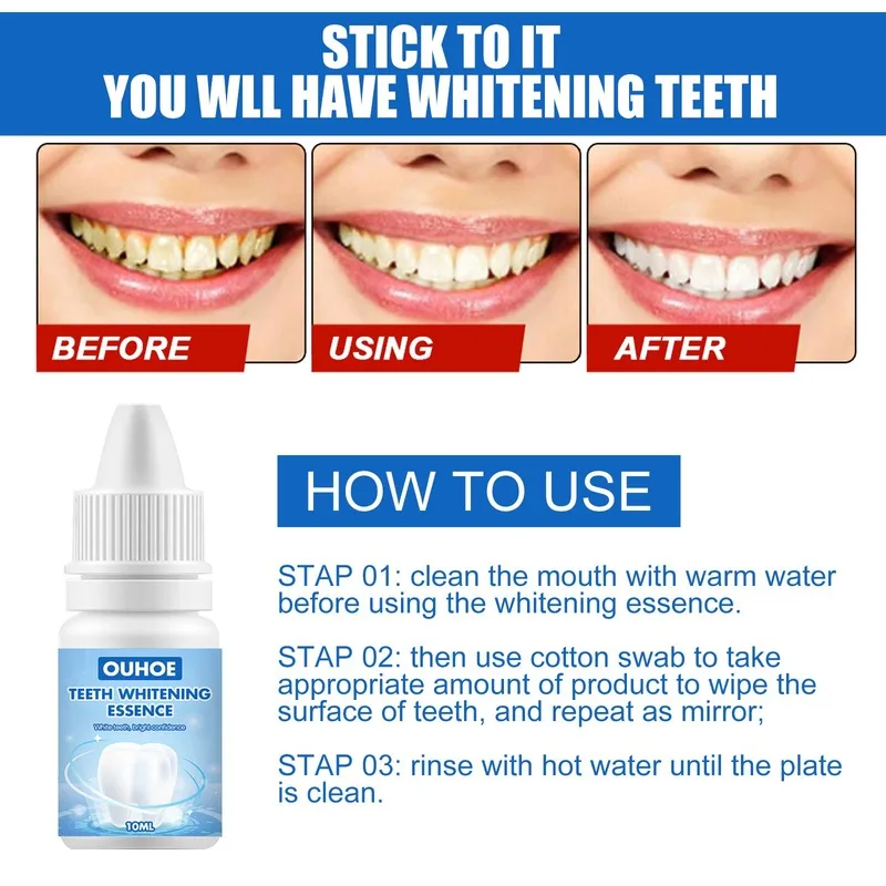 Teeth Whitening Essence Serum Bleach Powder Oral Hygiene Cleansing Remove Plaque Stains Fresh Breath Dentistry Dental Tools