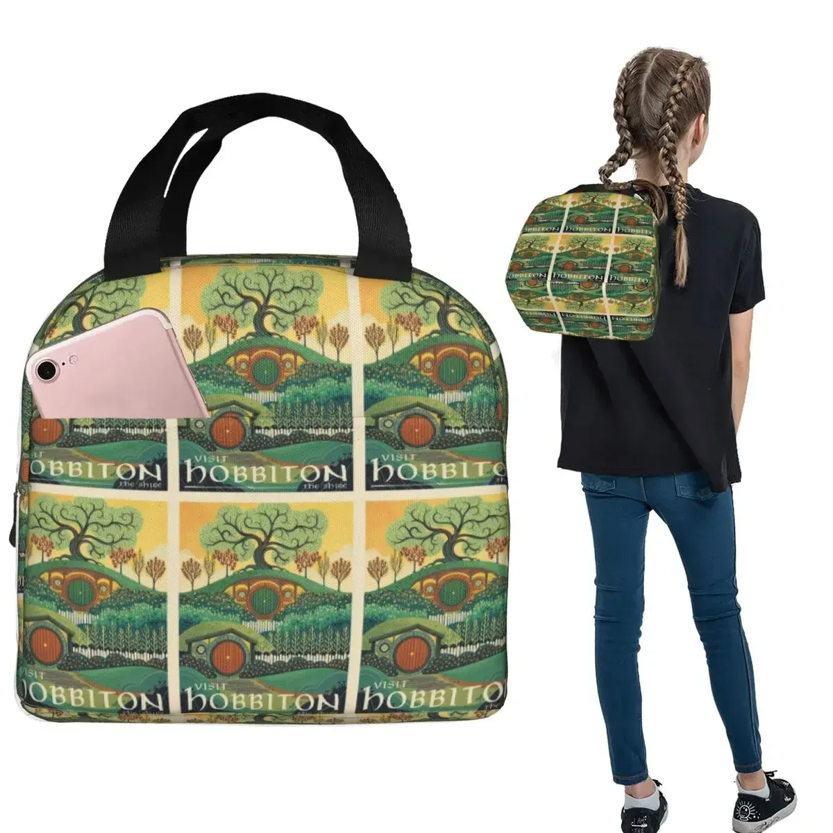 Visit The Shine Poster-1 Insulated Lunch Bag for Women Children Leakproof Food Boxes Thermal Lunch Box Tote