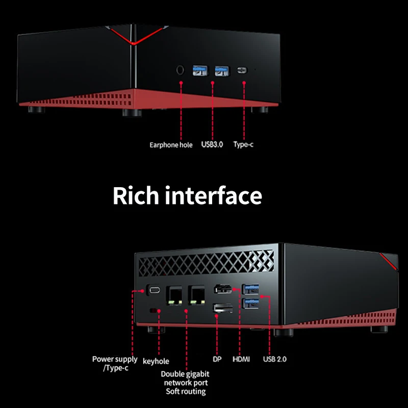 Mini PC AMD Raelon 54500U, 8 Go/256 Go, mini ordinateur gamer, petit hôte, double ports, haute performance, pour le bureau et la maison