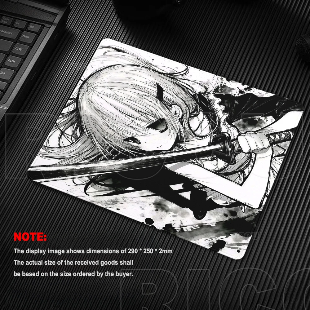 Anime Girls Mouse Pads Small Size Square Computer Office Accessories Game Table Mat Rubber Anti-slip
