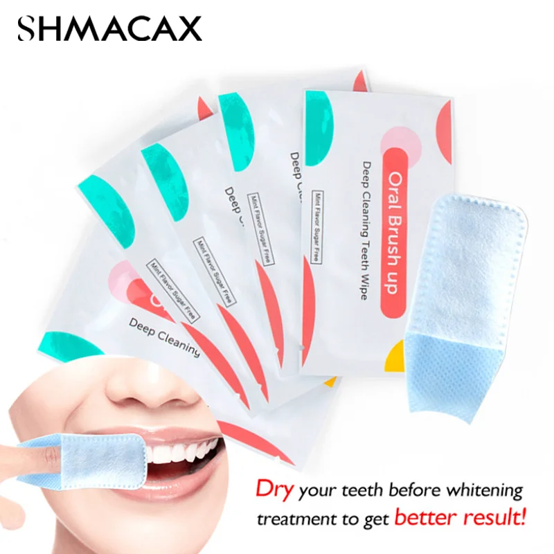 10Pcs Disposable Teeth Deep Cleaning Wipes Brush Up Mint Flavor Oral Hygiene Care Tools Residue Stains Remove Wipe