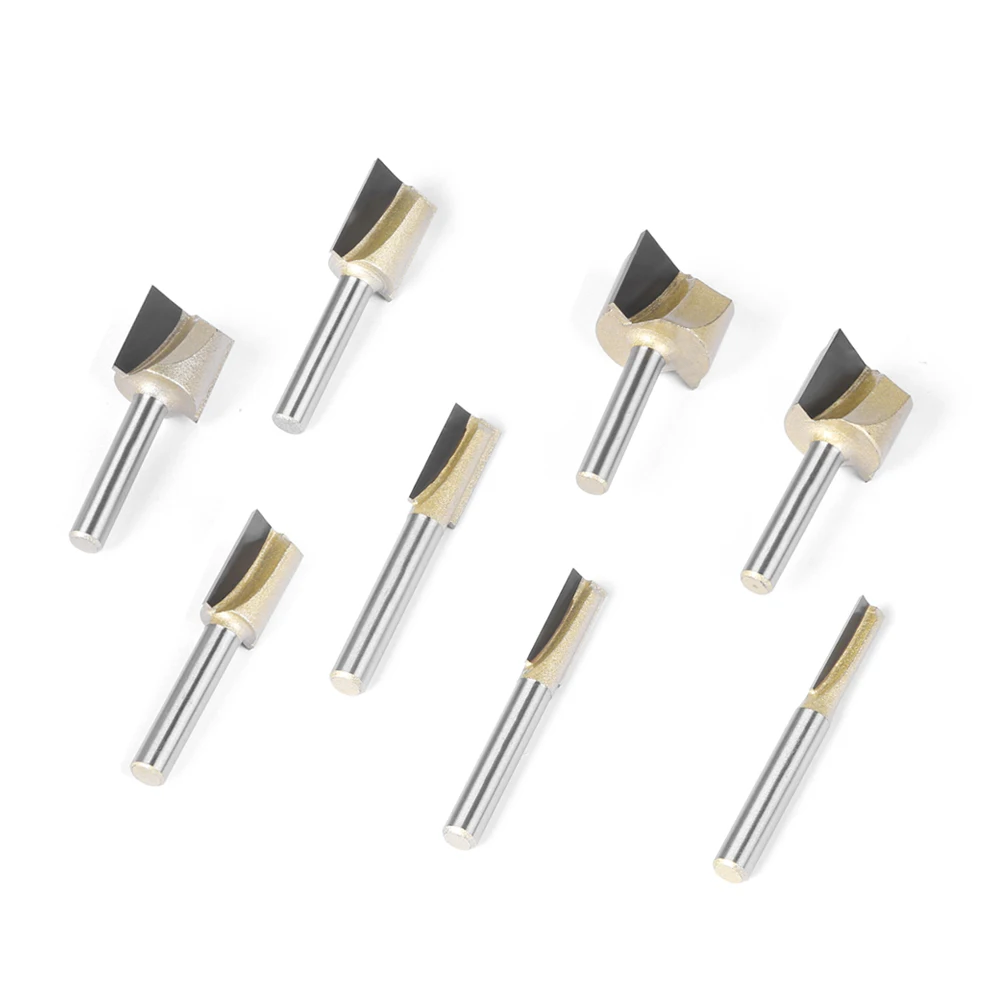 Profissional Shank Limpeza Bottom Bit, Fresa para Madeira, Carboneto de Tungstênio Router Bit, Woodwork Tool Set, Fresa, 6mm, 12mm