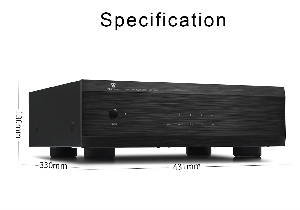 Tonewinner High Quality AD-5100PA+ 100 X 5 Watts AV Amplifier Home Cinema Audio Video Purely Rear Stage Amplifier Low Price Amp view 4