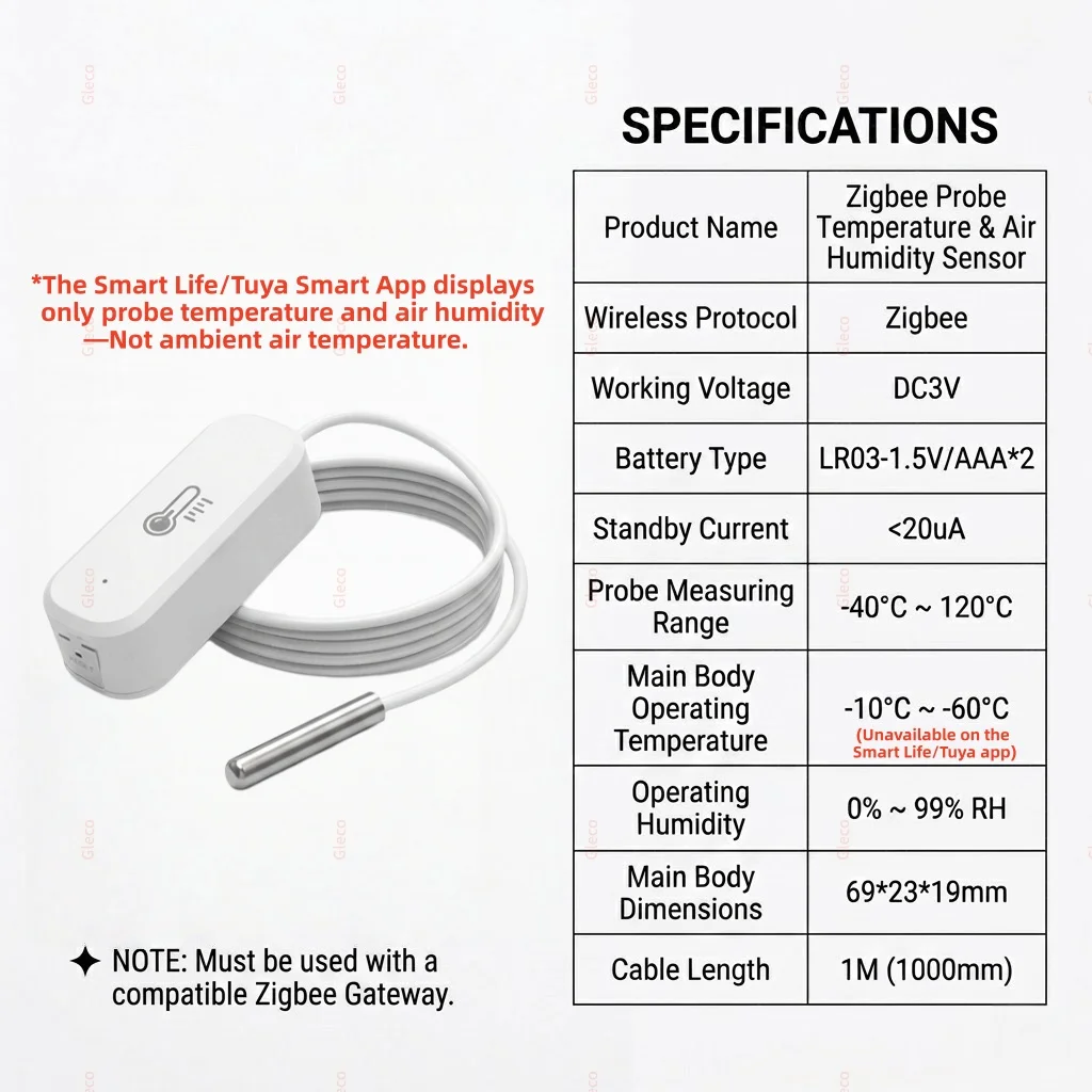 7in1 Zigbee Wasserqualitätssensor Temperatur- und Feuchtigkeitsmesser TDS EC Salzgehalt SG Tester Hausautomation für Home Assistant 2MQTT – Detail 13