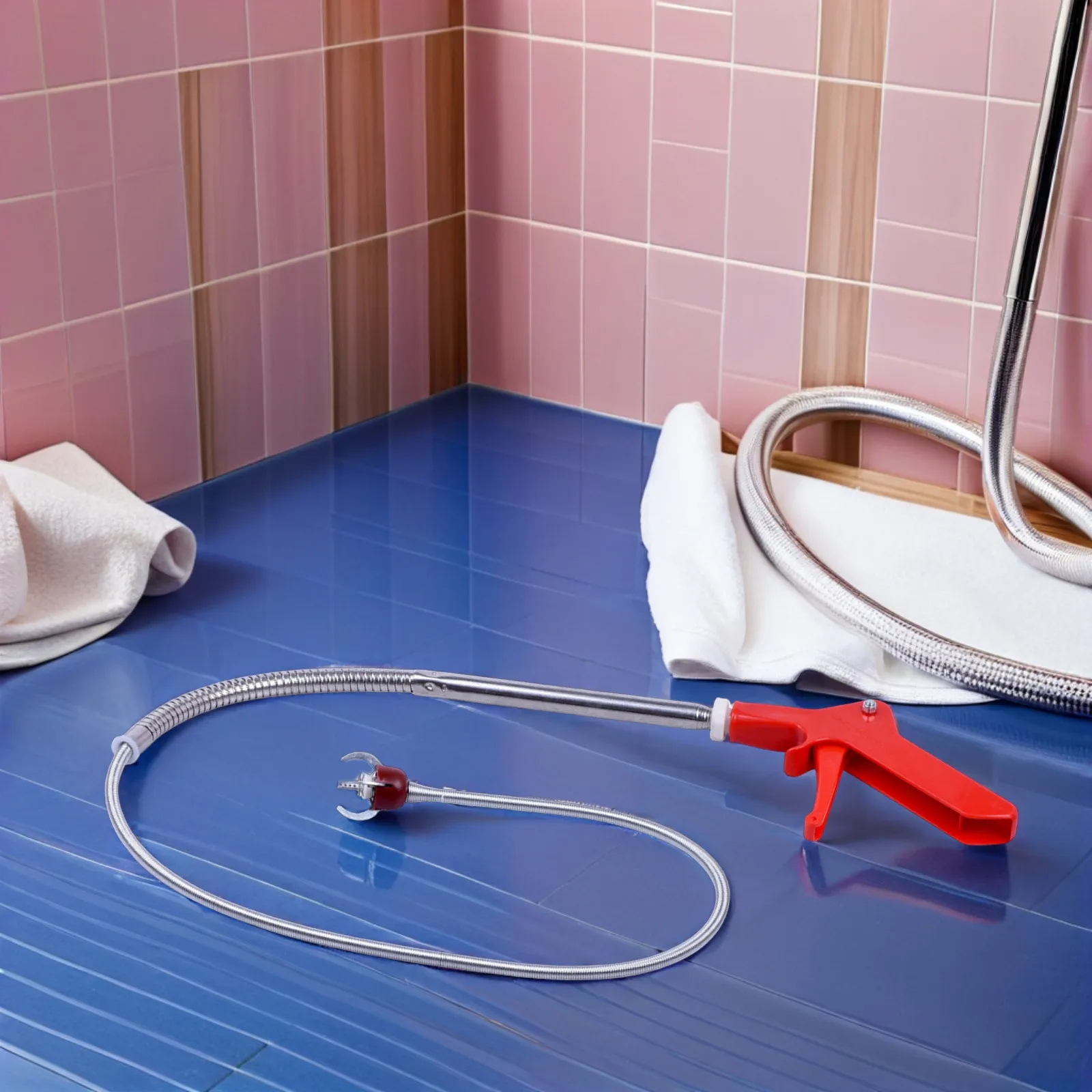 

51 Inch Sewer Cleaner Tool with Extendable Grabber Claw for Toilet Drain Clog Removal Kitchen Bathroom Use Toilet Snake