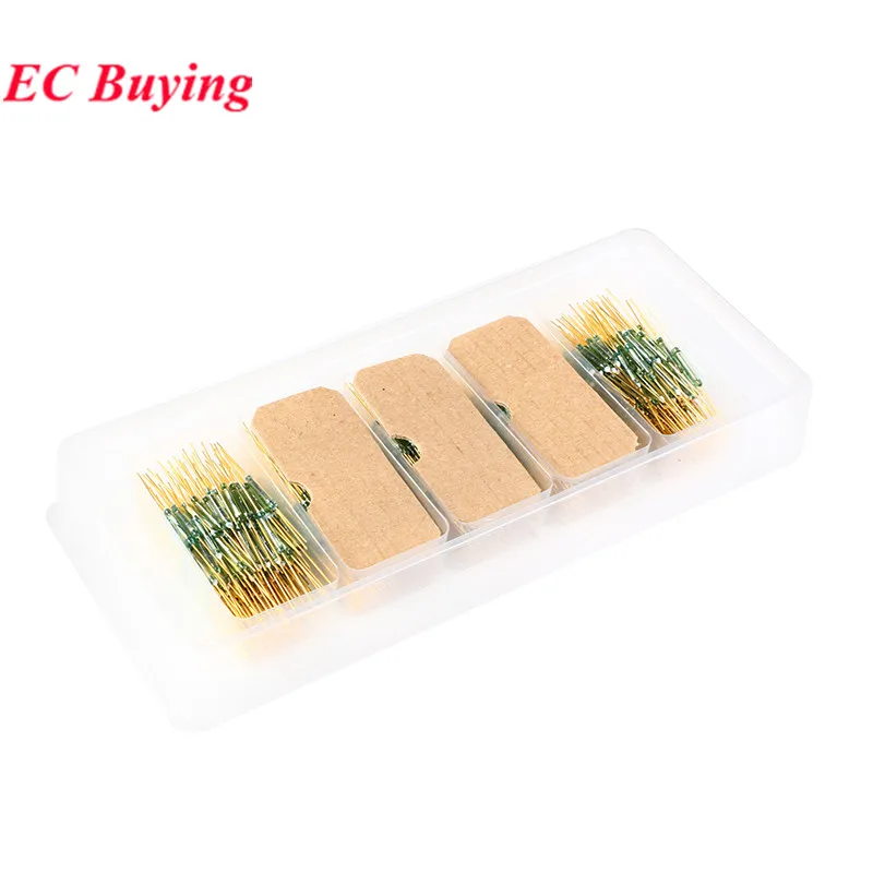 2Pcs-100Pcs MKA-14103 2x14mm Reed Switch Green Glass Normally Open NO Contact 2*14mm For Sensors Magnetic Control Switches