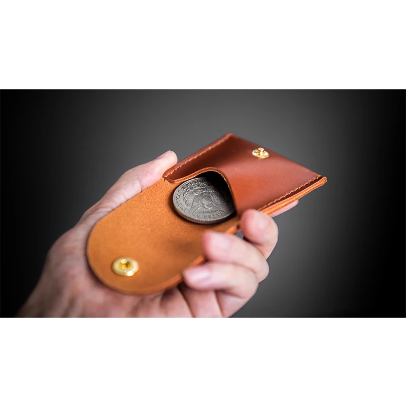 Pocket Portal Suitable for Morgan Dollar and Half Dollar Magic Tricks Leather Coin Bag Close up Illusion Gimmick Magicians Prop