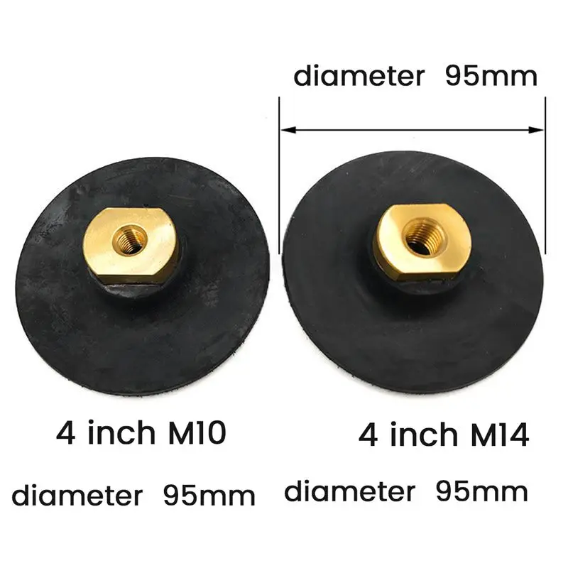 Rubber Backing Pad Polishing Grinding Disc Holder For Angle Grinder M14 Abrasive Self-Adhesive Grinding Backing Pad 4In Durable-