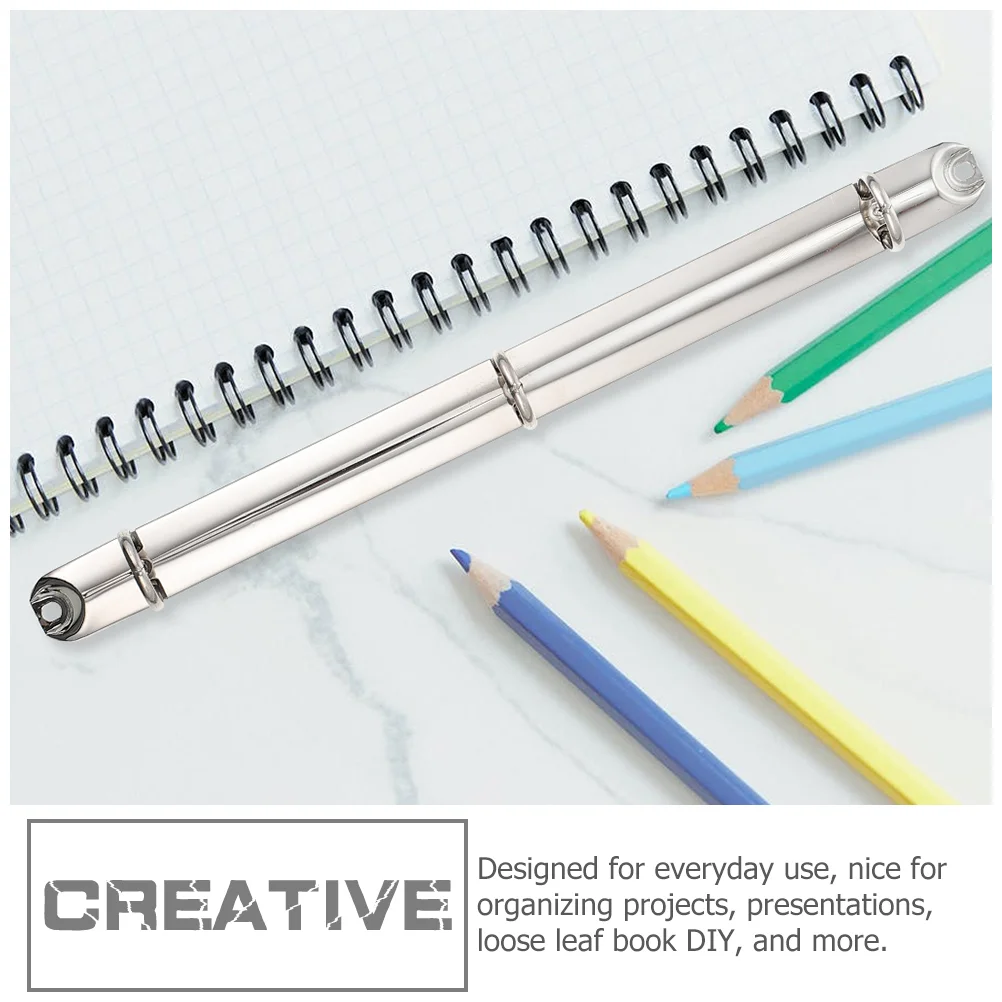 2pcs A4 Metal Binder Notebook Mechanism Ring Loose Leaf Binders Spiral Binder Spine Inserts 3 Rings Notebook Ring Clip