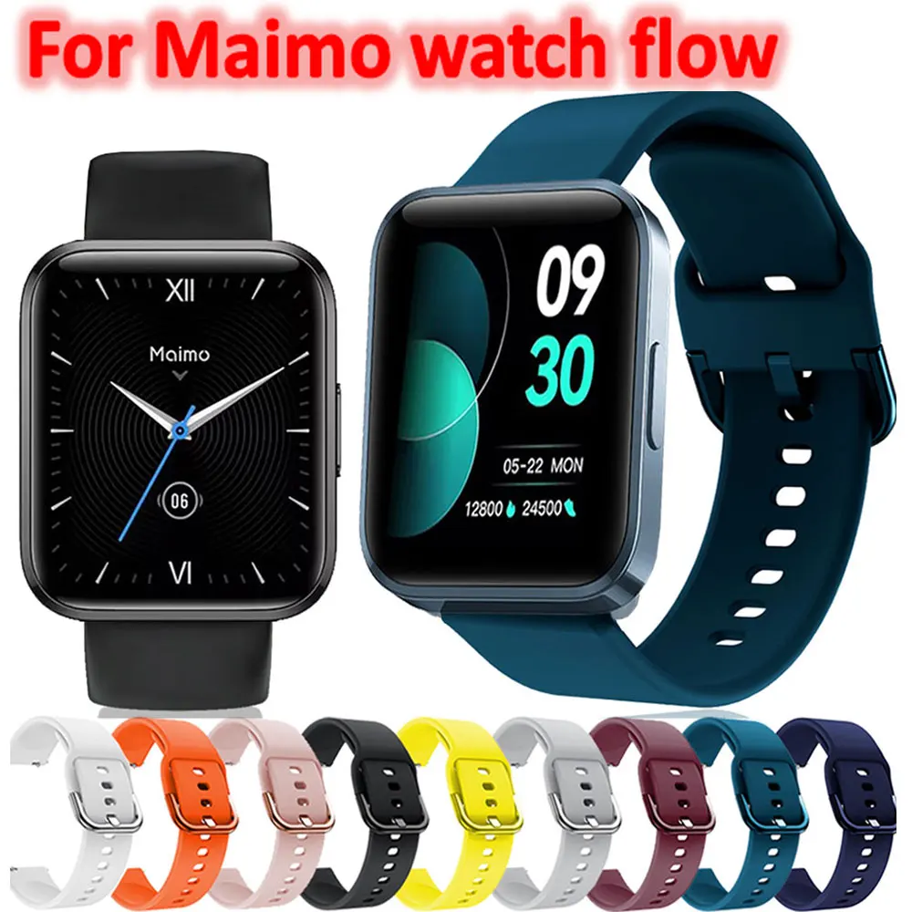 Silikon-Armband für Maimo Watch Flow, Ersatz-Uhrenzubehör Correa Sport-Uhrenarmband für Maimo Watch Flo