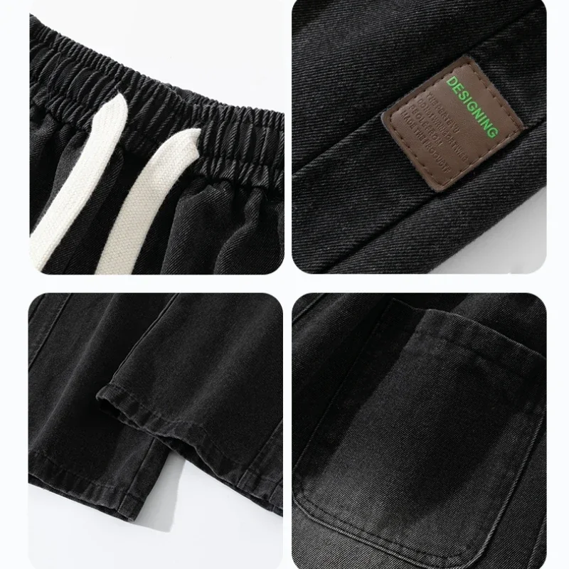 Herbst Neue Breite Bein Waschen Jean Hosen Männer Hosen Neutral Einfarbig Lose Beiläufige Gerade Outdoor-Mode Hosen Große Größe 8xl