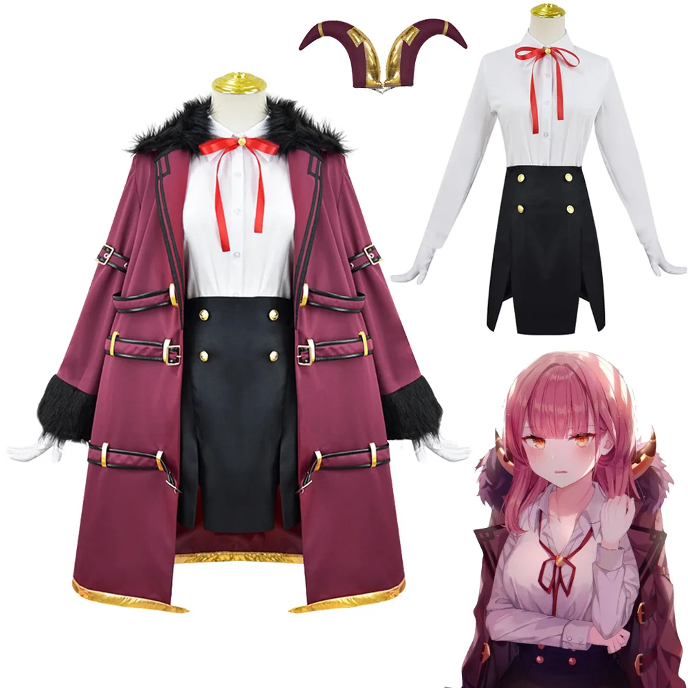 

Rikuhachima Aru Women Disguise Anime Blue Roleplay Archiver Fantasia Coat Skirt Headgear Adult Cosplay Outfits Halloween Suit