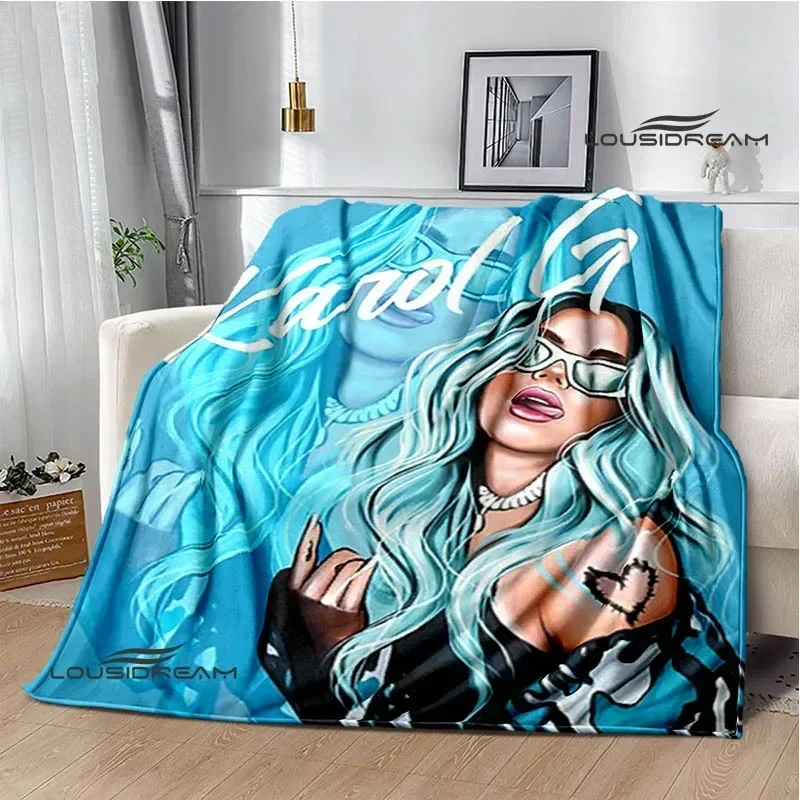 

Karol G Fashion Printed blankets Picnic blanket Flannel Warm blanket Soft Cozy Blanket Travel Blankets bed linings Birthday Gift
