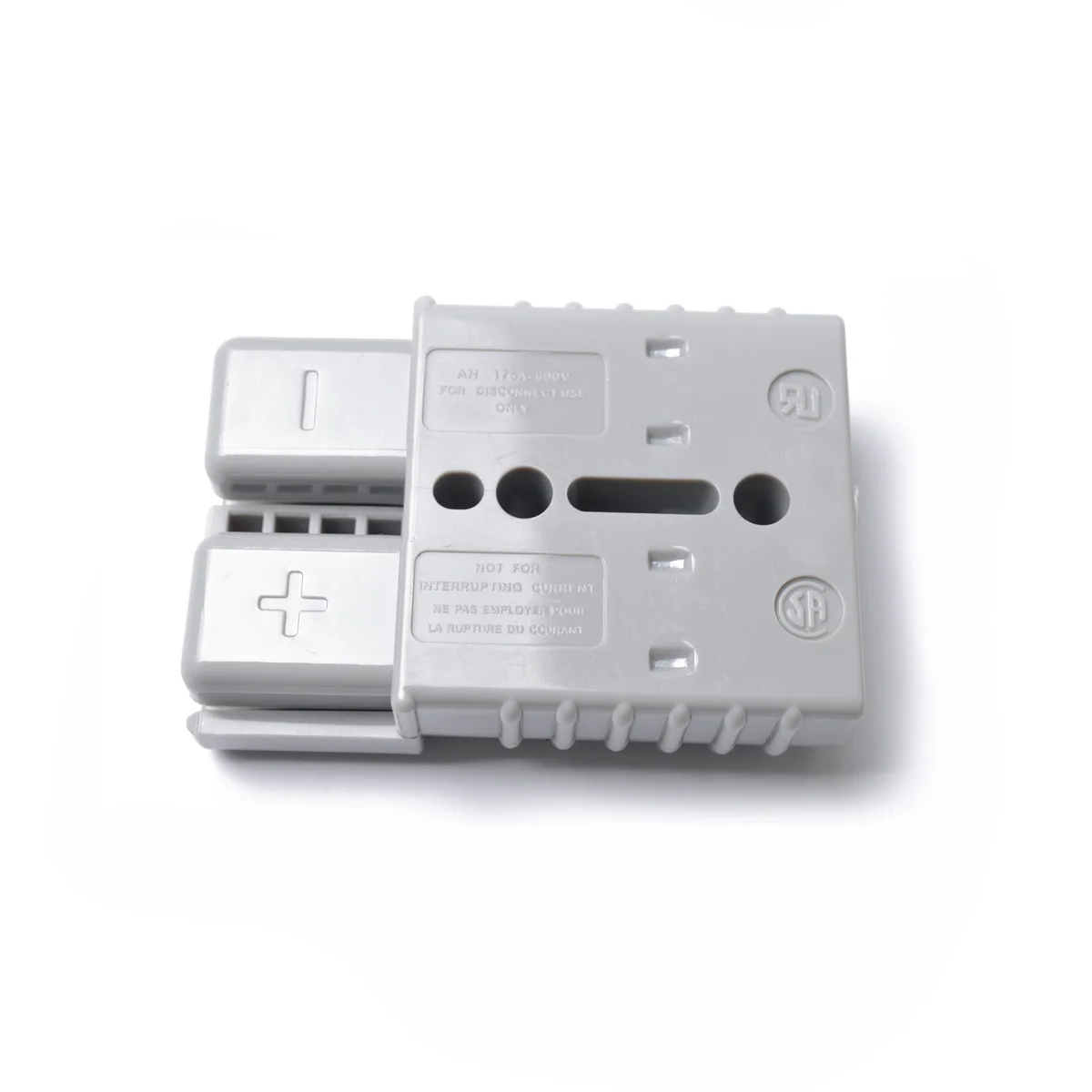 

175A 600V Forklift Connector Plug Dc Power Connector 2 Contacts Gray Trailer Caravan Dual System Plug 175 Amp Power