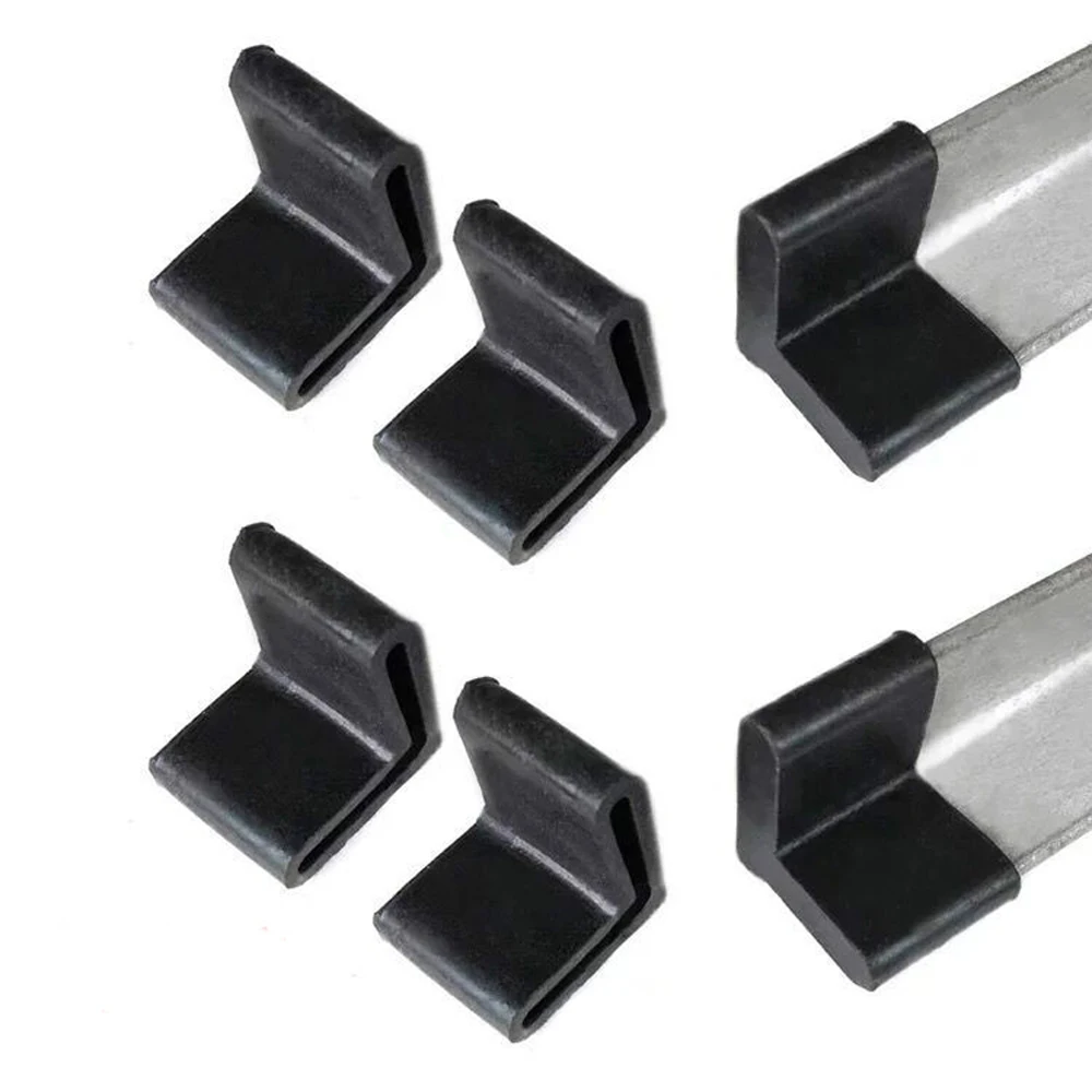 2/4Pcs L-shaped Rubber Triangle Angle Iron End Cover Caps Black  Feet Protective Cover Anti Scratch Shelf Table Chair Leg Pad