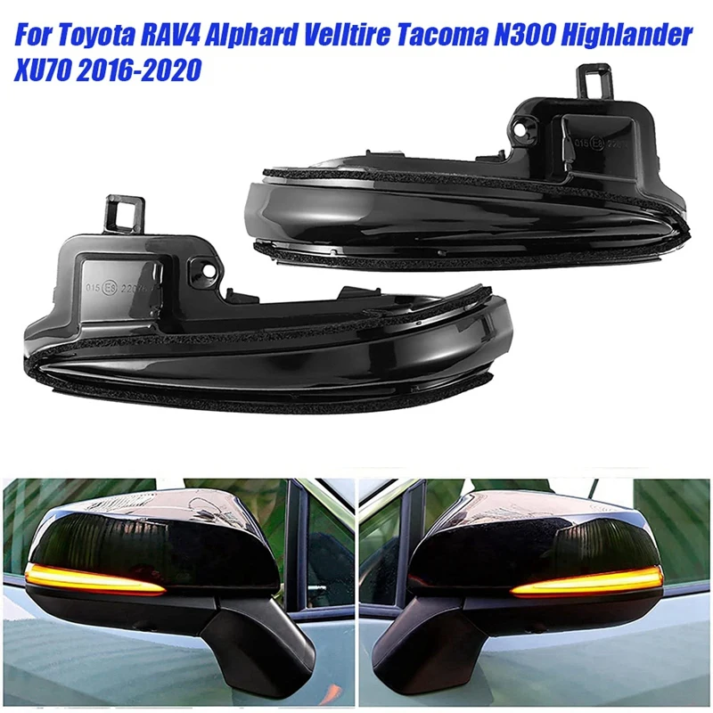 1Pair Rearview Mirror Side Lights Dynamic Turn Signal Lamp Accessories For Toyota RAV4 Alphard Tacoma N300 Indicator Amber Light