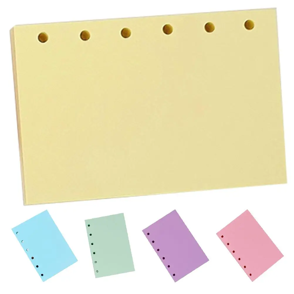 250 Pages Colorful Inner Manual Mini Binder Paper Loose-leaf Notebook Refill Colored