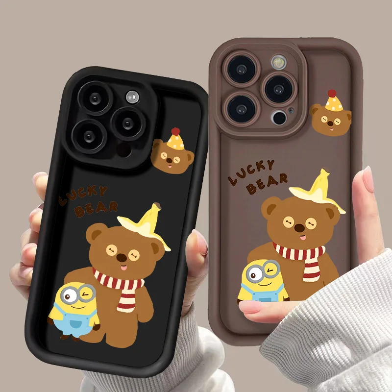 Cute Bear Case For Samsung S23 S24 Ultra A55 A54 A53 5G A55 A52 A35 A34 A32 A24 A25 A23 A14 A13 A12 A05 A04 A03 S20 FE S21 Cover