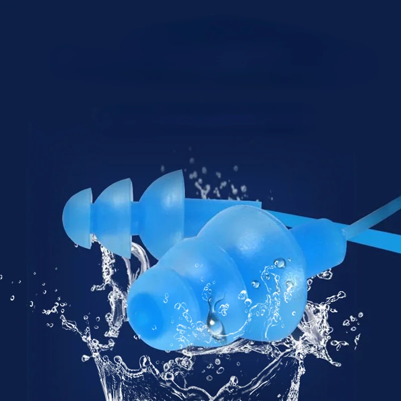 Silikon-Ohrstöpselschutz mit Kabel, Anti-Verlust, wiederverwendbarer Gehörschutz, Geräuschreduzierung, sichere Ohrstöpsel für Schwimmen, Arbeit, mit Seil – Detail 1