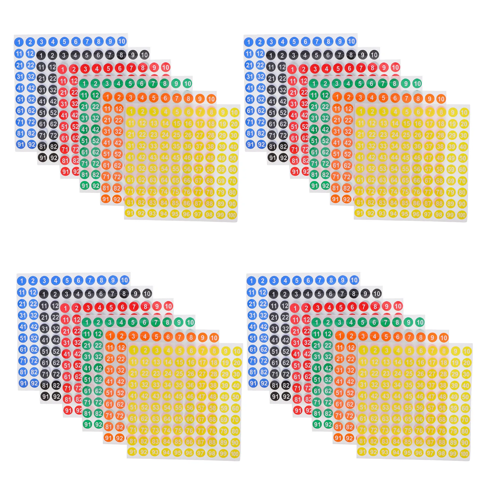 

60 листов, 1-100 номеров, цифровые этикетки для сортировки, круглые разноцветные наклейки диаметром 10 мм для организации файлов, офиса, инвентаризации, класса