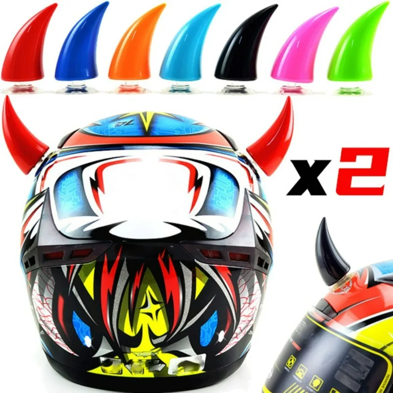 Multi-color Helmet Devil Horns Motorcycle Electric Bike Long Short Horns Stickers Decoration Helmet Styling Sticker Accessories