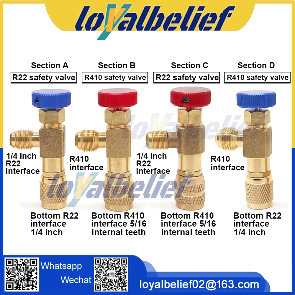 Nowy automatyczny zawór bezpieczeństwa klimatyzacji czynnik chłodniczy R410A R22 1/4 \