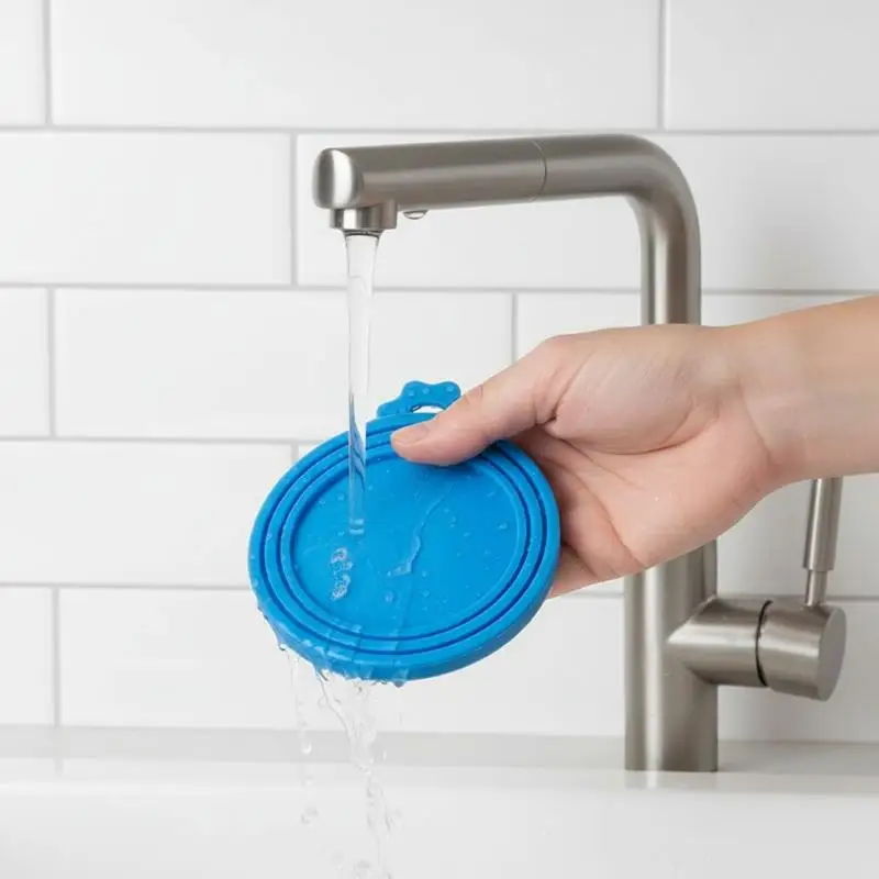 3 In 1 Silicone Canned Food Lids Reusable Leakproof Fresh Keeping Tin Covers Fit Standard Size Cans for Home Kitchen Storage