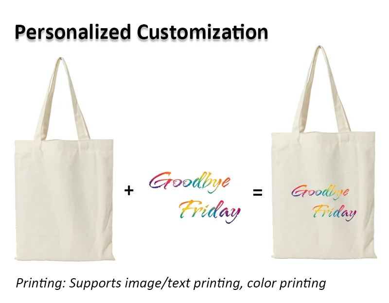 10pcs/lot Custom Logo 10oz Canvas Shoulder Bags Beige/Black/White Eco-Friendly Shopping Bag Personalize Large Capacity Handbags