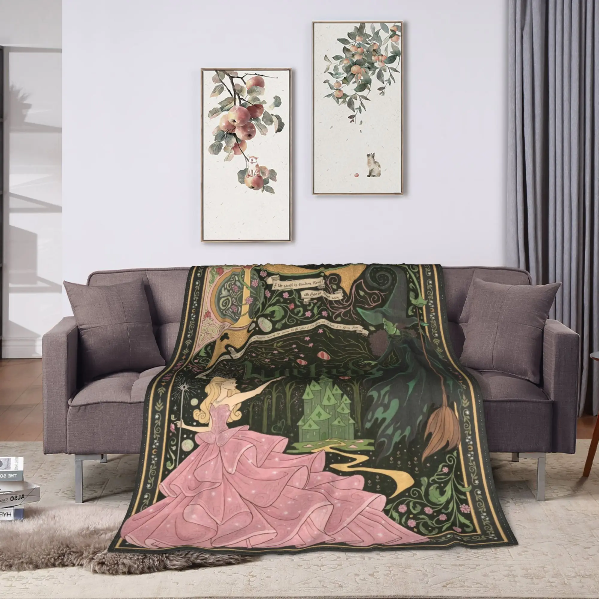 Warm Blankets Picnic Wicked 2 Musical Movie Glinda Poster (6) Throw Blanket  Flannel Bedspread For Bedroom Funny Sofa Bed Cover