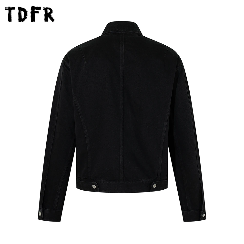 Мужская однотонная куртка-карго с несколькими карманами в стиле ретро, осенняя повседневная свободная верхняя одежда с длинными рукавами и лацканами