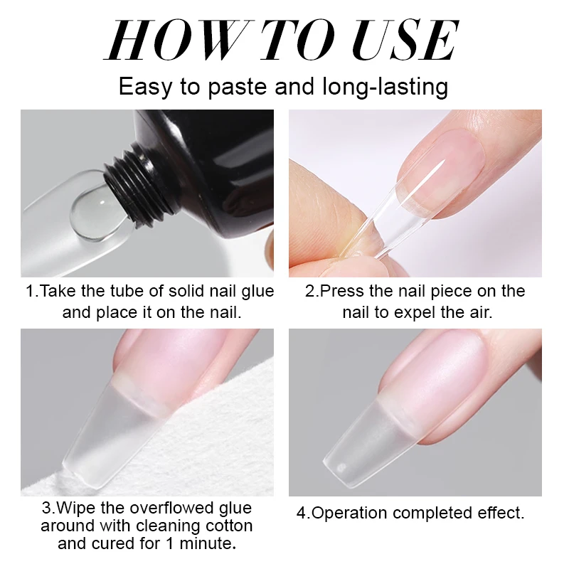 LILYCUTE 15g Solid Nail Glue Gel Easy Stick False Tips Extend Press On Nail Super Strong Nail Glue Gel For Nail Art Decoration