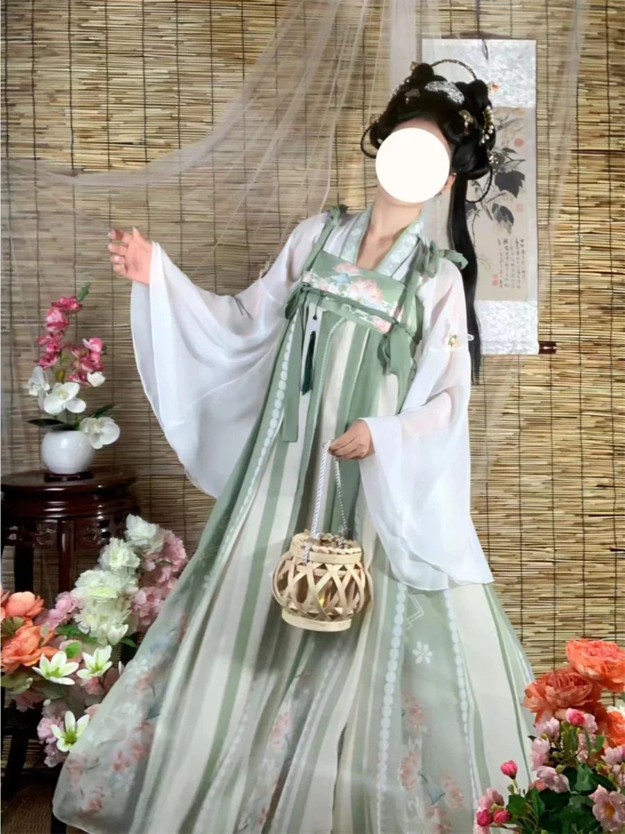 Costumes Hanfu traditionnels chinois pour femmes, performance de danse féminine trempée financièrement, robe de princesse airies