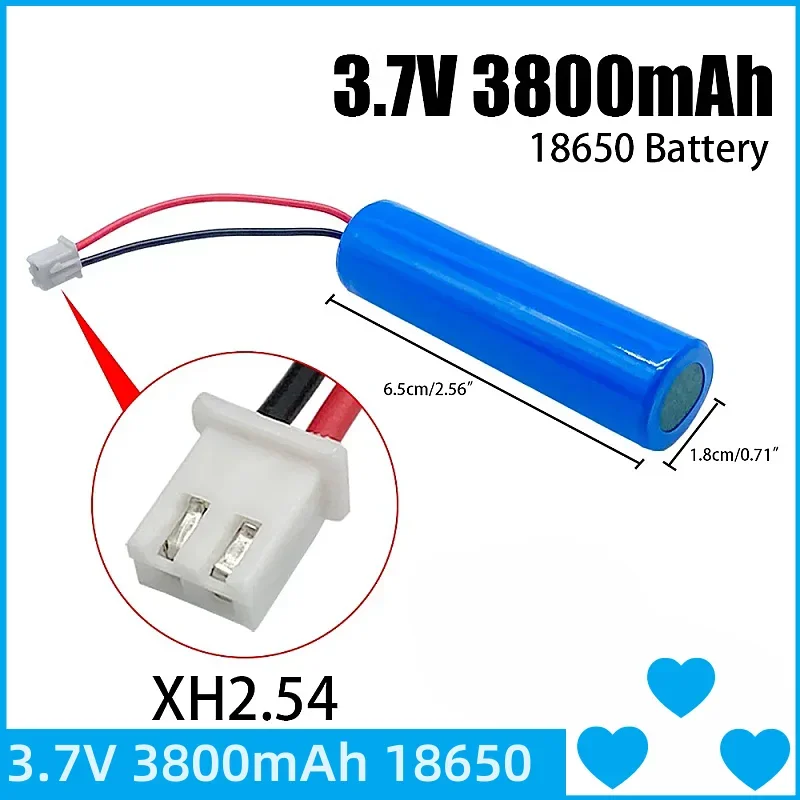 

3.7V lithium ion rechargeable battery 18650 with replacement socket emergency lighting xh2.54 line