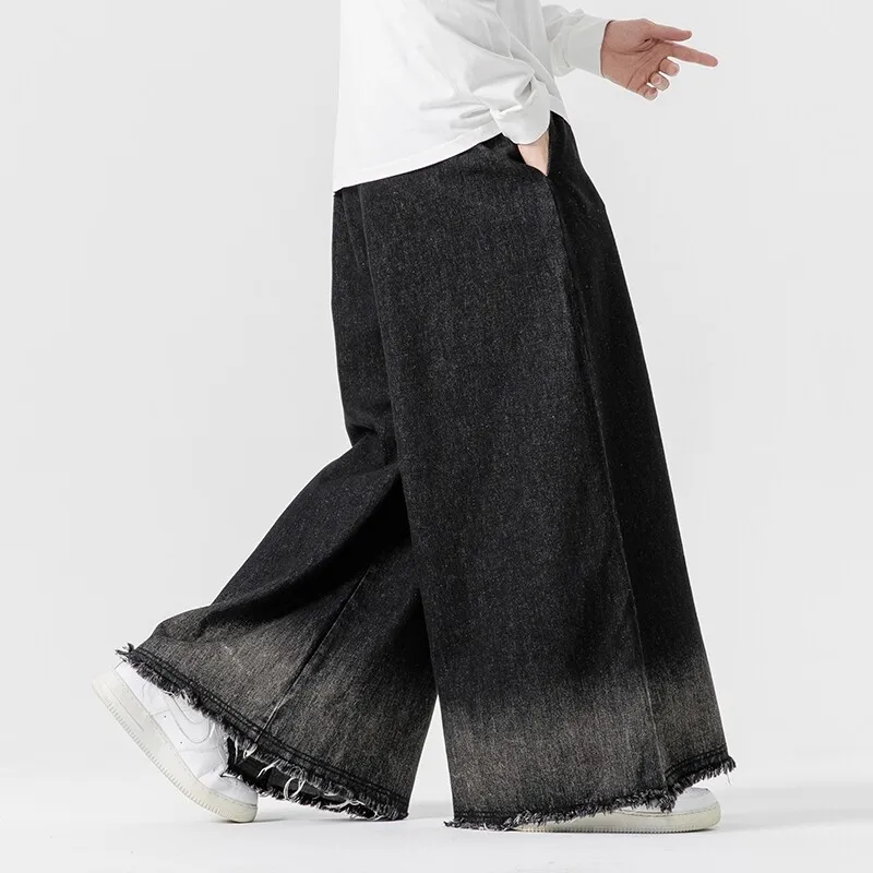 

Autumn and Winter New Japanese Style Ultra Wide Leg Jeans Yamamoto Style Floor Length Casual Pants Male High Street Jogger