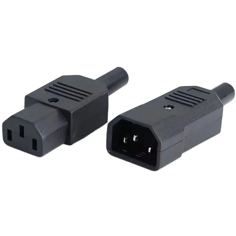 1/5/10PCS 10A 250V Black IEC C14 Male  Wiring Plug C13 Female PDU UPS Rewirable Power Connector 3pin AC Socket