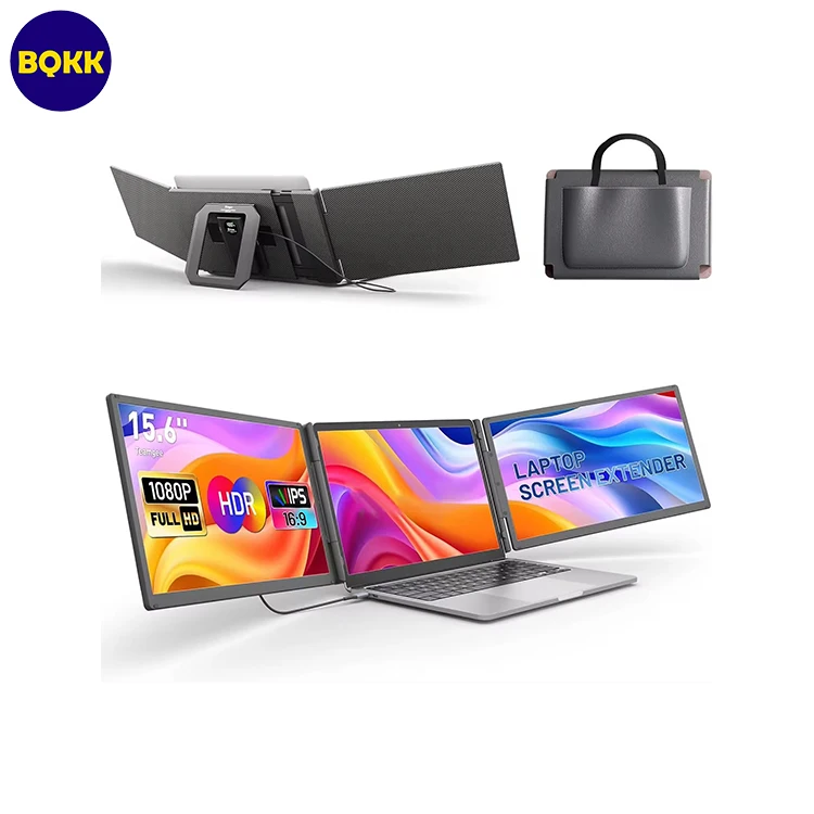 2025 Model 15.6 Inch Monitor Gaming Portable 3 Screens Triple Screen Extender for Win MacBook Pro Laptop Monitor Extension