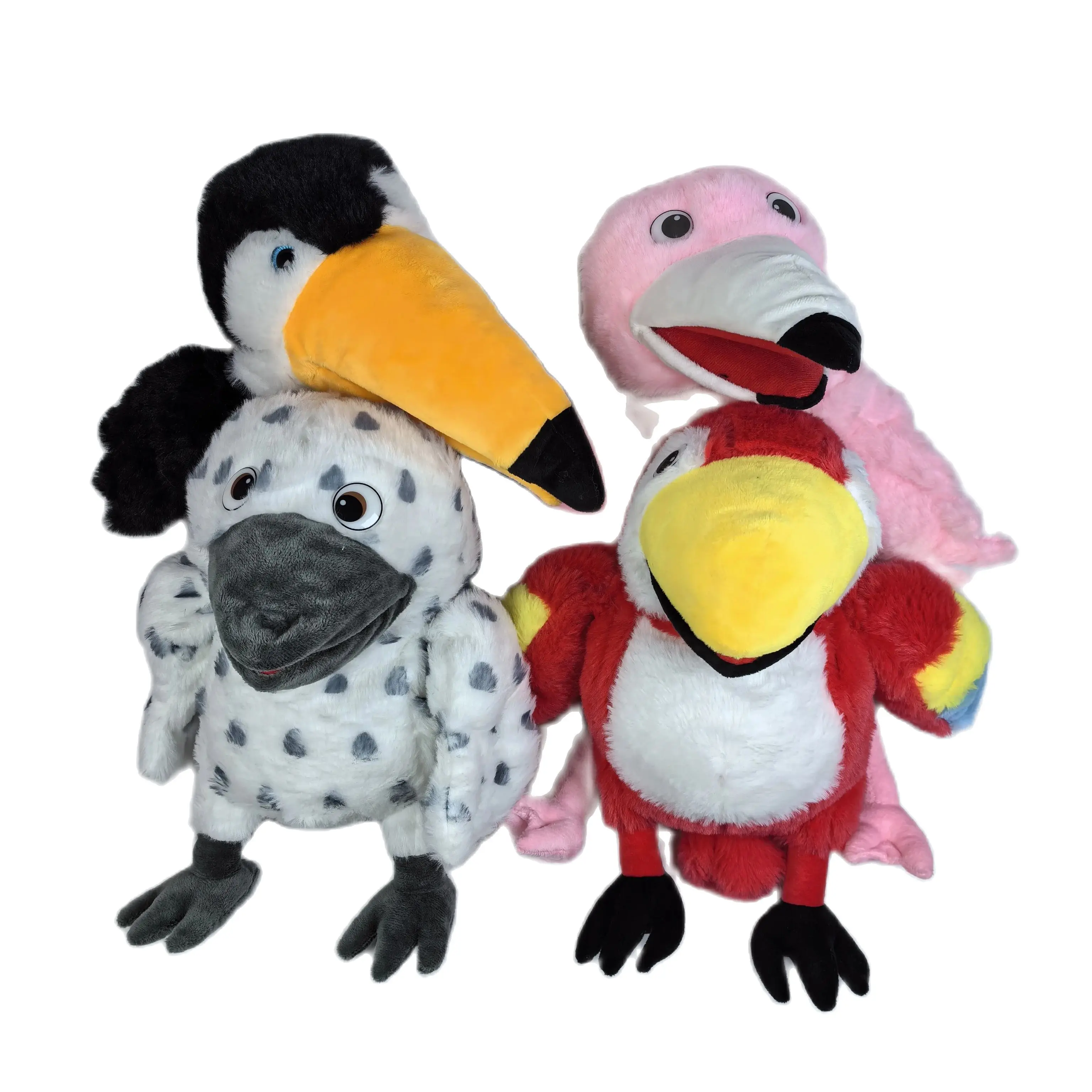 35-40cm Hand puppet Kids Cute Plush Parrot Puppets Home Decor Finger Puppets Various Bird Shapes Home Decor Finger Puppets Couch