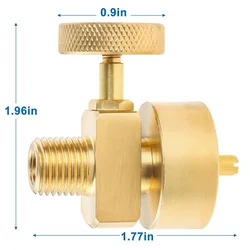 Brass 1LB Propane Gas Disposal Cylinder Bottle Adapter Valve with 1/4