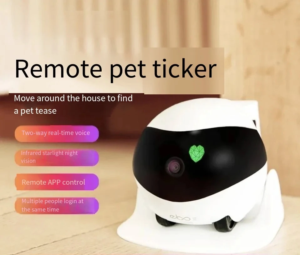 

Robot Intelligent Pet Monitoring Camera Pet Home Companion Toy Cat Electric Toy Mobile Cat Playing Toy Remote Pet Ticker