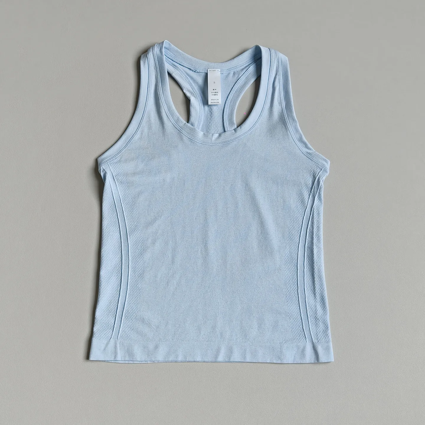 Yoga-Top für Damen, enganliegend, I-förmiger Rücken, ärmelloses Fitness-T-Shirt, schnell trocknendes Sport-Oberteil für Lauftraining. – Detail 5